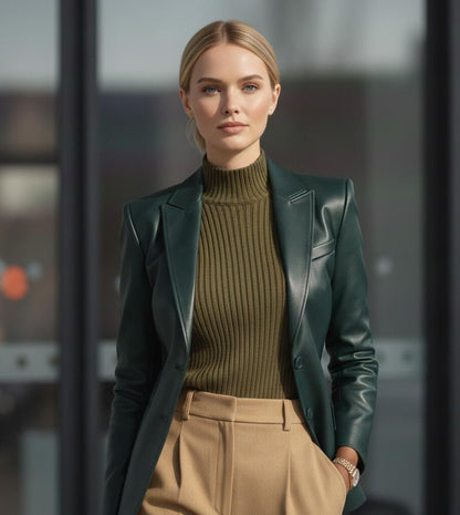 Tailored Sheep Leather Blazer – Elegant Wear