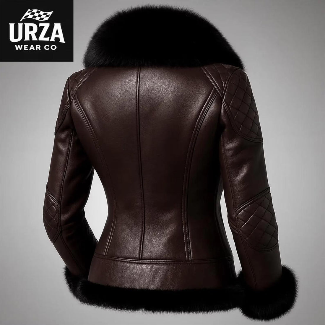 NextMamas Handmade Leather Shearling Jacket for Women