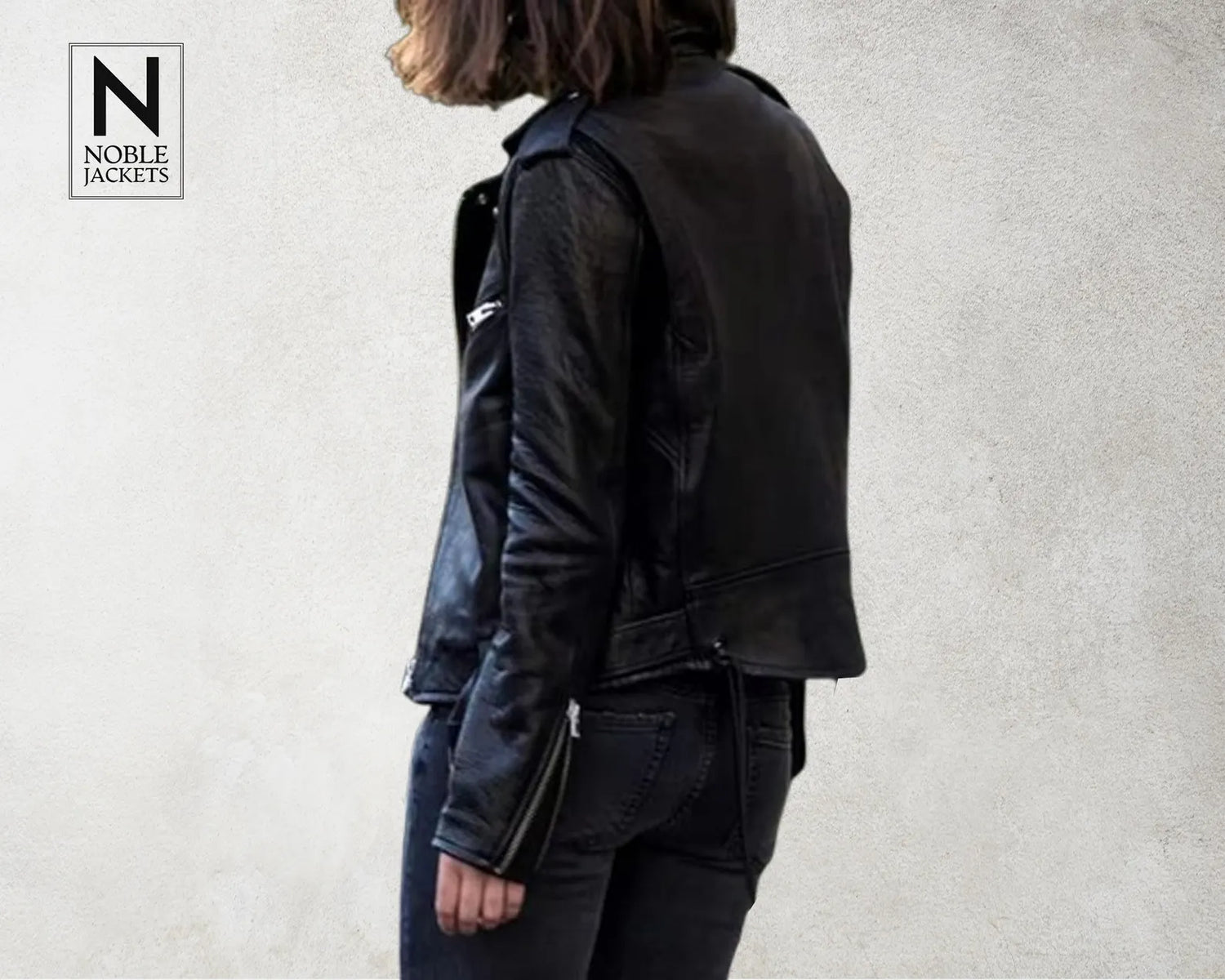 Handmade Women’s Black Leather Biker Jacket