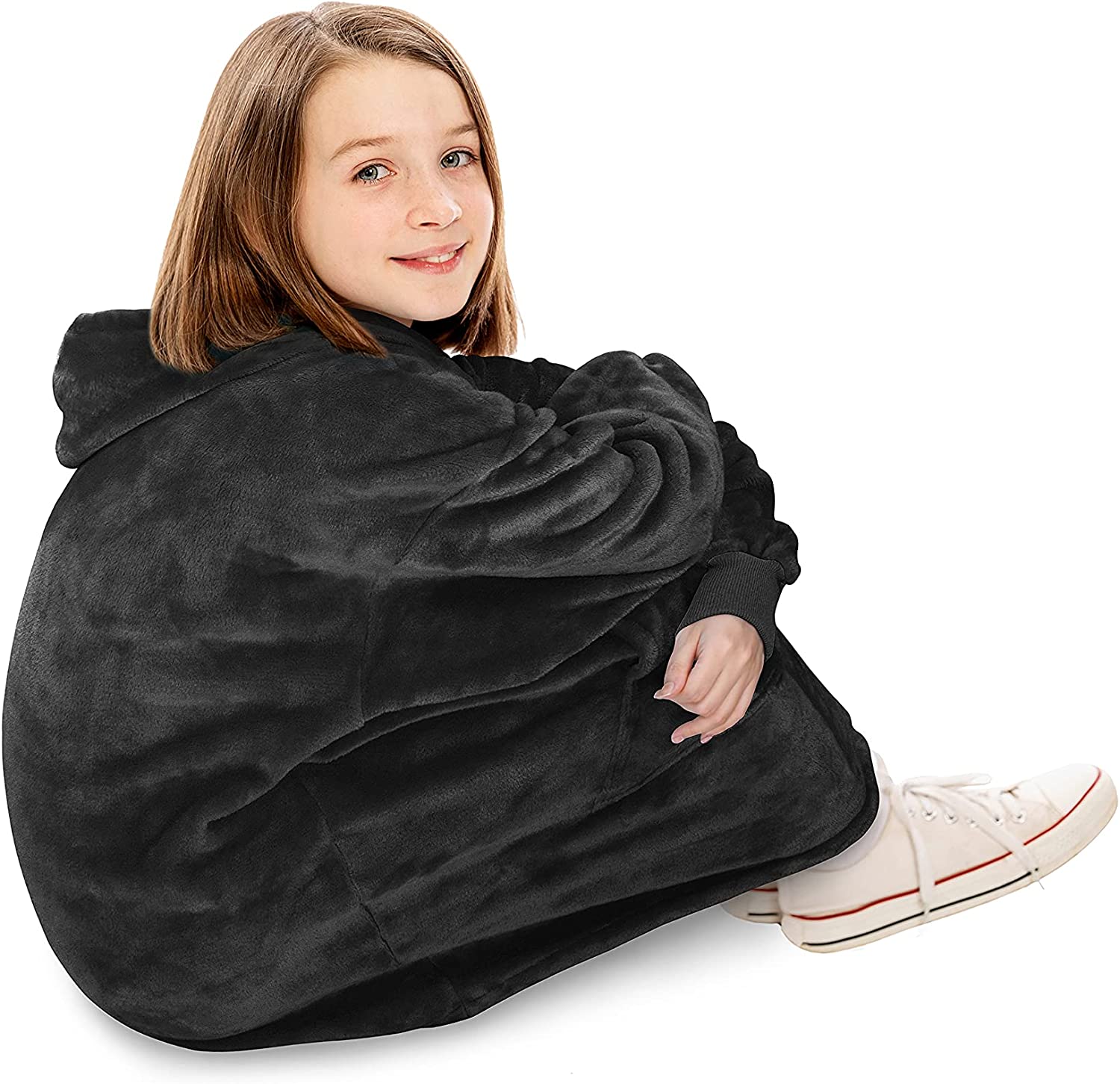 Oversized Hoodie For Adults &amp; Kids  |  Microfiber &amp; Sherpa Wearable Blanket. - NextMamas