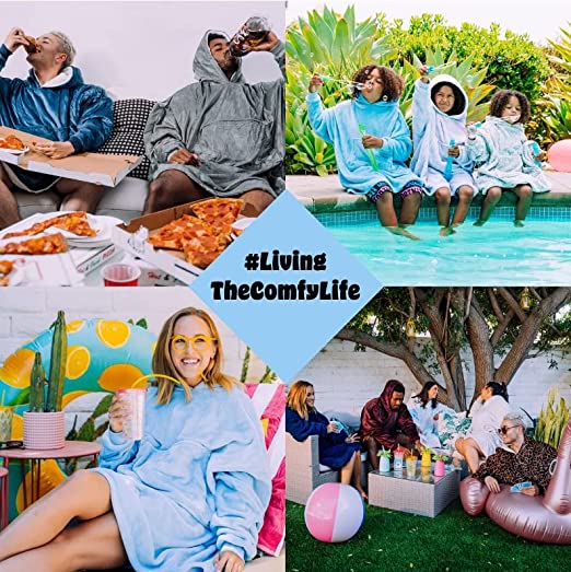 Oversized Hoodie For Adults &amp; Kids  |  Microfiber &amp; Sherpa Wearable Blanket. - NextMamas