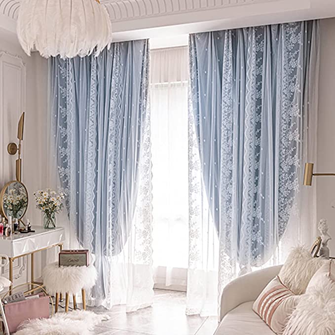 Double Layer Blackout Curtain with Tulle – 53”x96” (1 Panel + 1 Sheer) - NextMamas