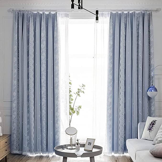 Double Layer Blackout Curtain with Tulle – 53”x96” (1 Panel + 1 Sheer) - NextMamas