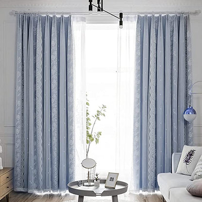 Double Layer Blackout Curtain with Tulle – 53”x96” (1 Panel + 1 Sheer) - NextMamas