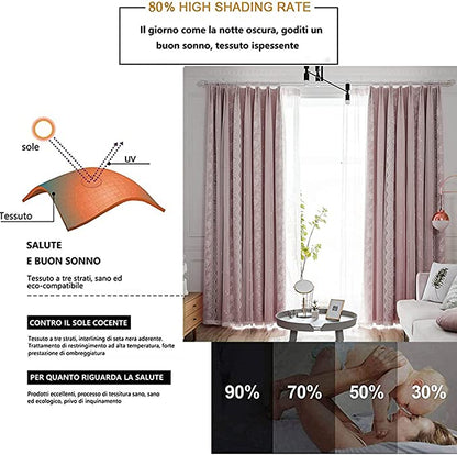 Double Layer Blackout Curtain with Tulle – 53”x96” (1 Panel + 1 Sheer) - NextMamas