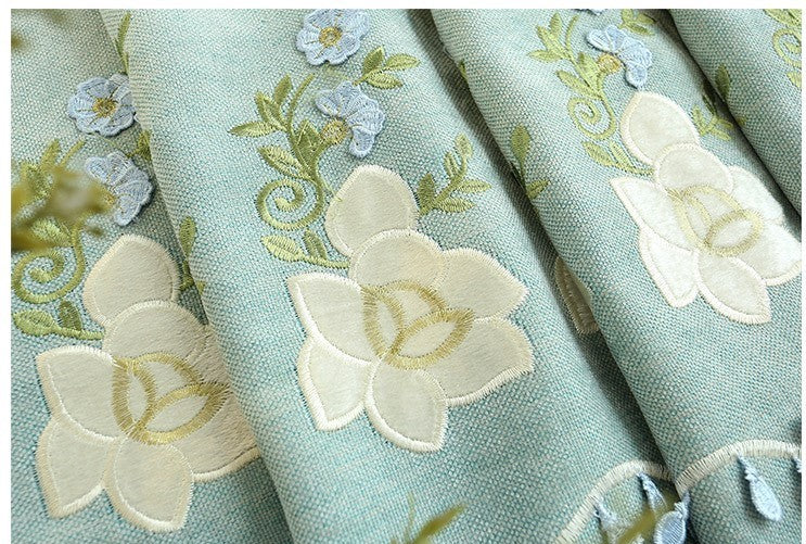 Embroidered Green Blackout Curtain with Sheer – 56”x96” - NextMamas