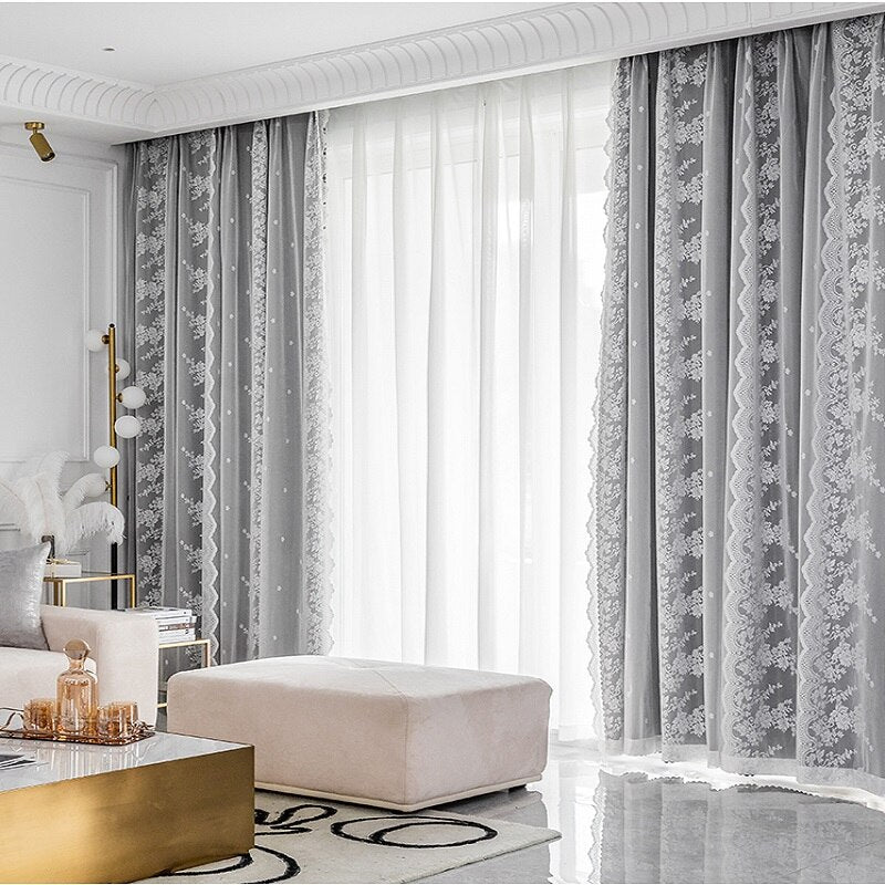 Double Layer Blackout Curtain with Tulle – 53”x96” (1 Panel + 1 Sheer) - NextMamas