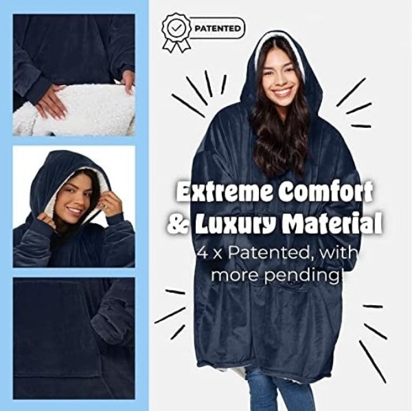 Oversized Hoodie For Adults &amp; Kids  |  Microfiber &amp; Sherpa Wearable Blanket. - NextMamas