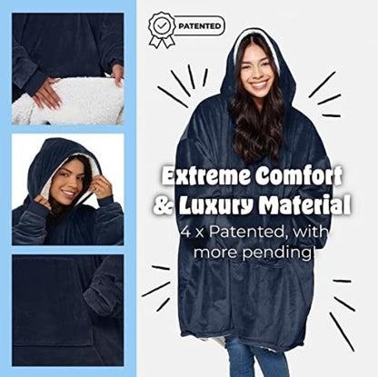 Oversized Hoodie For Adults &amp; Kids  |  Microfiber &amp; Sherpa Wearable Blanket. - NextMamas