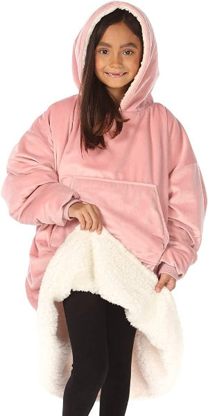 Oversized Hoodie For Adults &amp; Kids  |  Microfiber &amp; Sherpa Wearable Blanket. - NextMamas