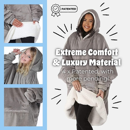 Oversized Hoodie For Adults &amp; Kids  |  Microfiber &amp; Sherpa Wearable Blanket. - NextMamas